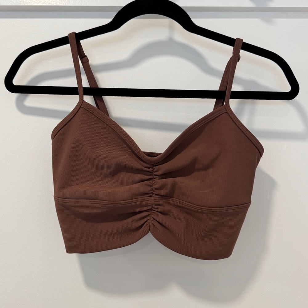 l*space Chocolate Brown Ruched Bralette